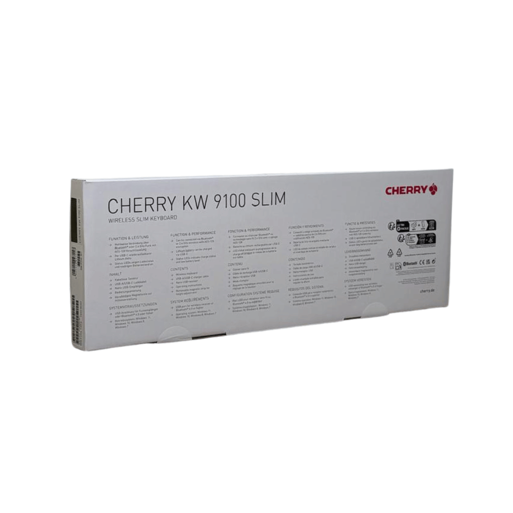 CHERRY KW 9100 Slim Kabellose Tastatur - QWERTZ, Schwarz-Grau