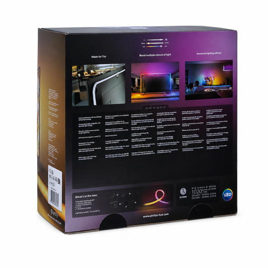 Philips Hue White and Color ambiance TV Play Gradient Lightstrip 65", Intelligenter Leuchtstreifen, Bluetooth/Zigbee, Schwarz, LED, Silikon, Nicht austauschbare(s) Leuchtmittel