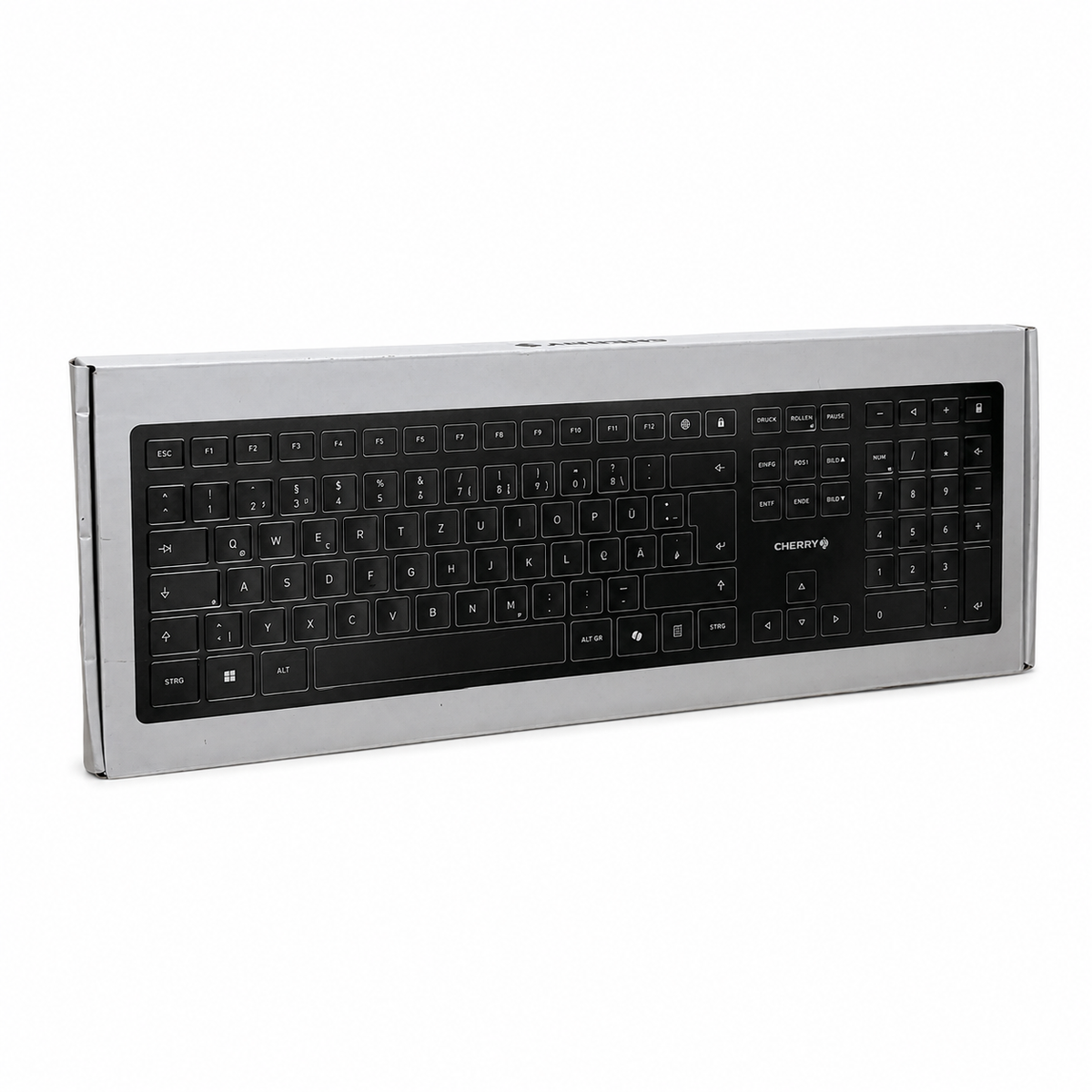 CHERRY KW 9100 Slim Kabellose Tastatur - QWERTZ, Schwarz-Grau