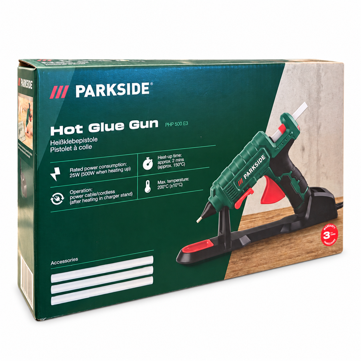 Parkside Heißklebepistole PHP 500 E3 Klebepistole Heißkleber