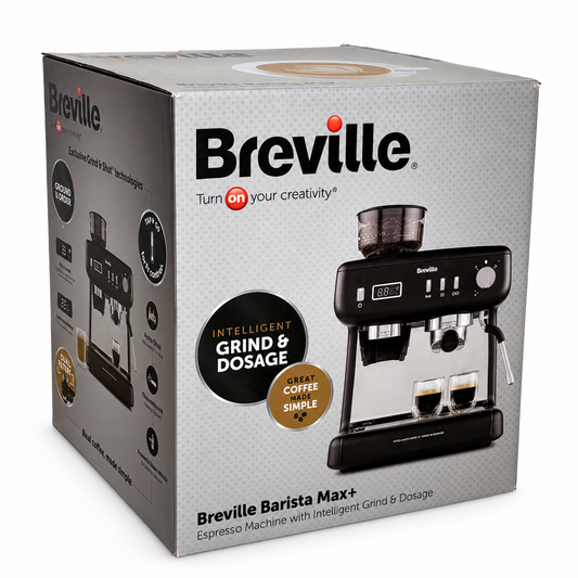 Breville Barista Max+ Siebträgermaschine, Espressomaschine, 15 Bar Pumpe, schwarz