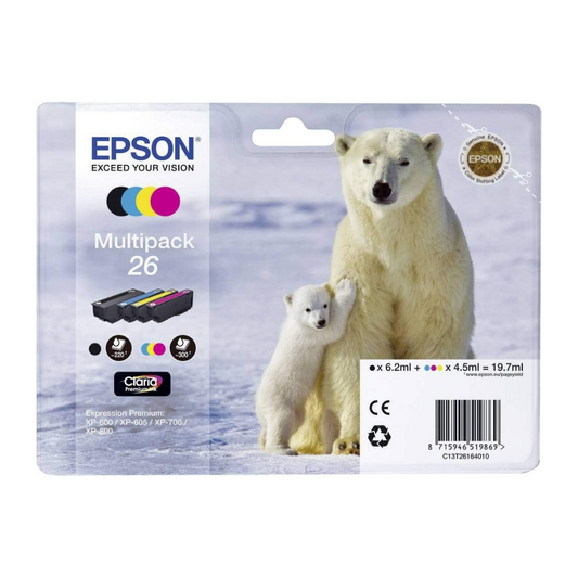 Epson 26 Multipack 4-farbig (C13T26164010) Druckerpatronen