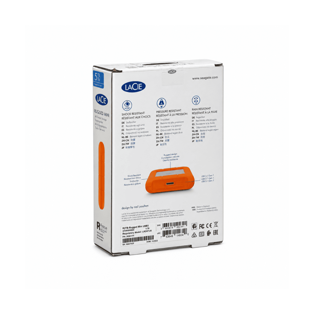 LaCie Rugged Mini USB 3.0 5TB externe Festplatte - Orange