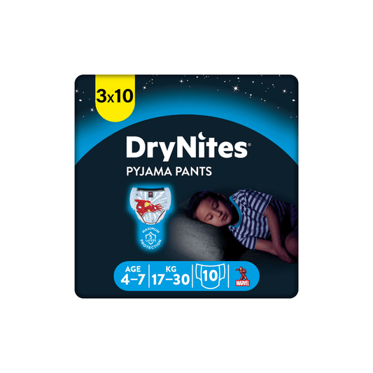 Huggies DryNites Pyjamahose für Jungen, Alter 4–7 Jahre, 10 Hosen insgesamt